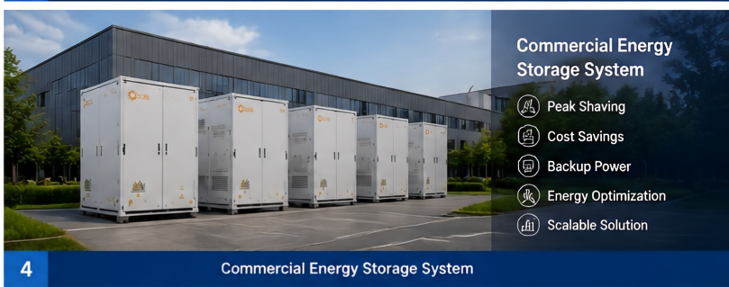 Commercial energy storage system for industrial solar power management
